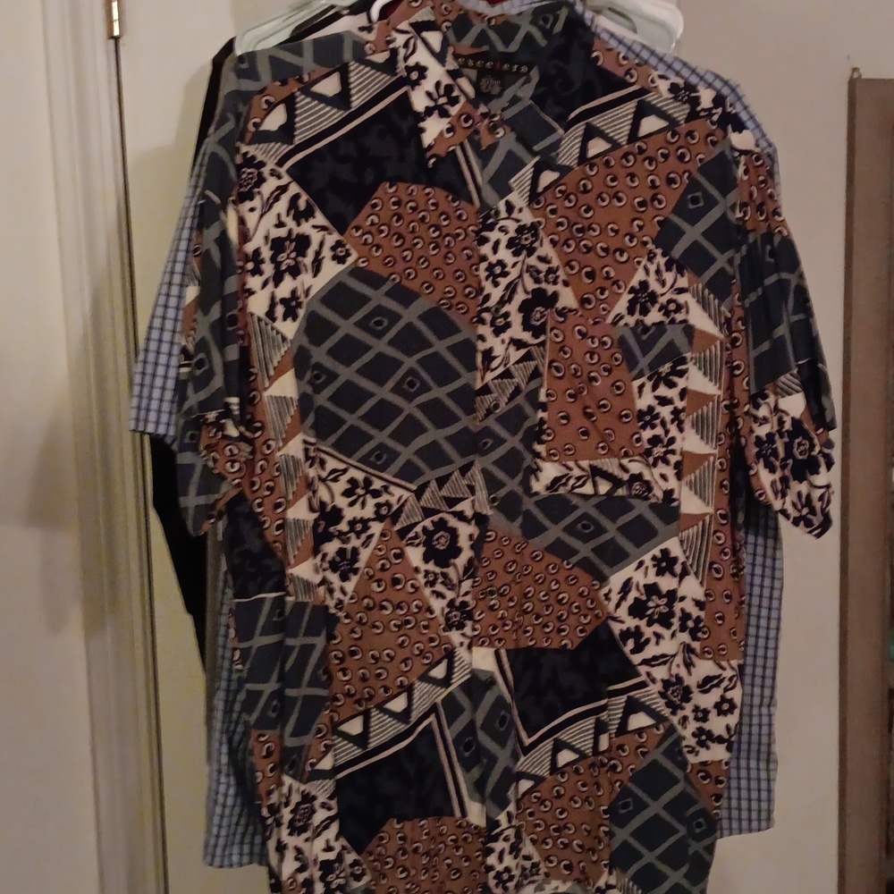 Multi colored button down shirt